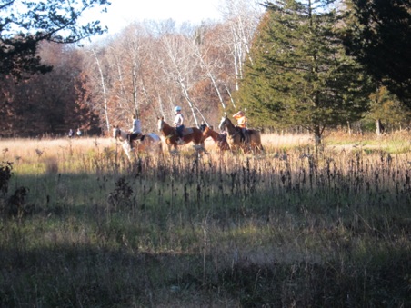 Some riders wait for us to go by