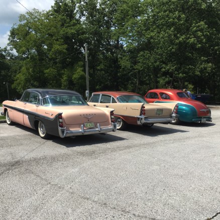 3 DeSotos in the museum parking lot
Traveling together