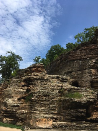 Layered limestone hills