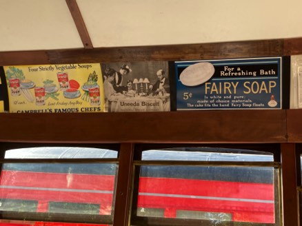 Original ads inside train cars