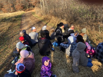 On the hay wagon