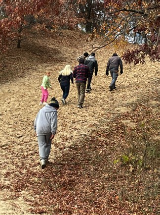 Walking up Girl Scout Hill