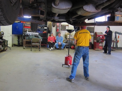 Garry changing the oil