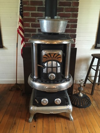 Wood stove heated the whole school room