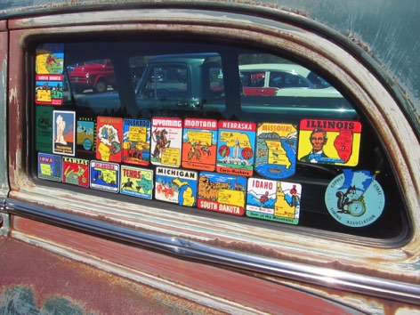 Original park stickers on the Wagon