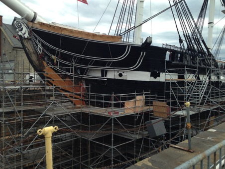 USS Constitution in drydock